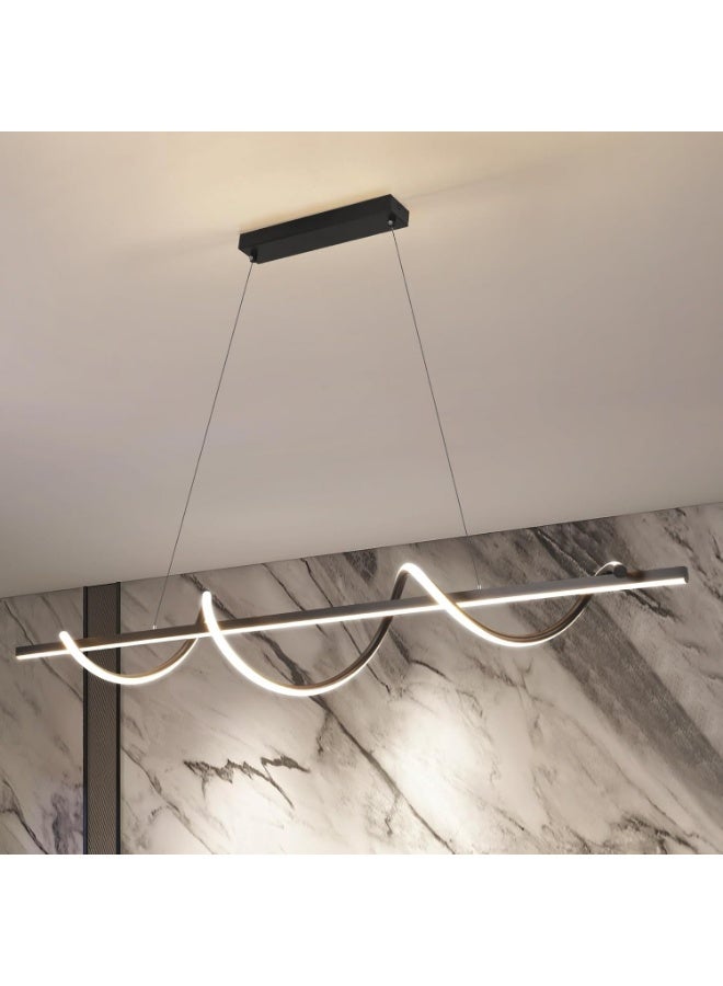 Modern LED Pendant Light – Luxury Wave-Shaped LED Chandelier for Dining Room, Kitchen Island & Living Room, Contemporary Adjustable Hanging Lighting Fixture for Home Décor - Image 1