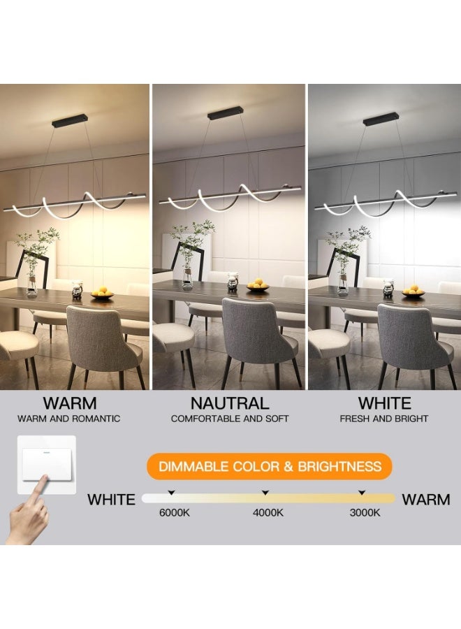 Modern LED Pendant Light – Luxury Wave-Shaped LED Chandelier for Dining Room, Kitchen Island & Living Room, Contemporary Adjustable Hanging Lighting Fixture for Home Décor - Image 3