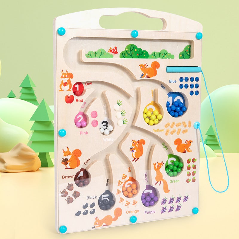 Cpc Kidsren'S Puzzle Puzzle Magnetic Pen Digital Maze Early Education Wooden Color Classification 1--3 Years Old Toys - Image 4