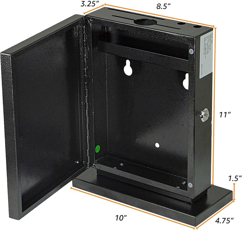 PHOCAR Large Suggestion Box With Slot and Lock - Metal Wall Mounted Ballot Box, Donation Case, Safe Lock Tip Jar For Fundraising, Hotel, Bar and School Voting Use (Black, 10'' x 4.75'' x 12.5'') - Image 5