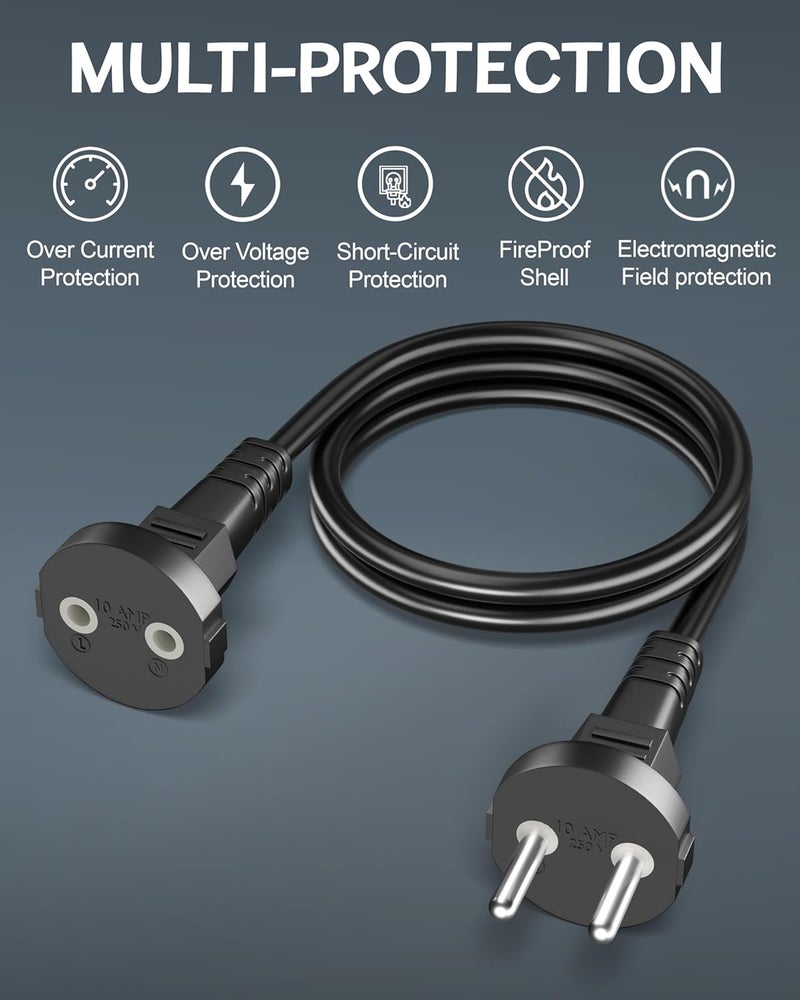 FEDUS 15m Long 18AWG Heavy Duty Male to Female 2 Pin Power Extension Cord Wire 10amp Indoor Outdoor Power Cord Extension Electrical Extender Power Cable for appliances Electronics and Power Tools - Image 3