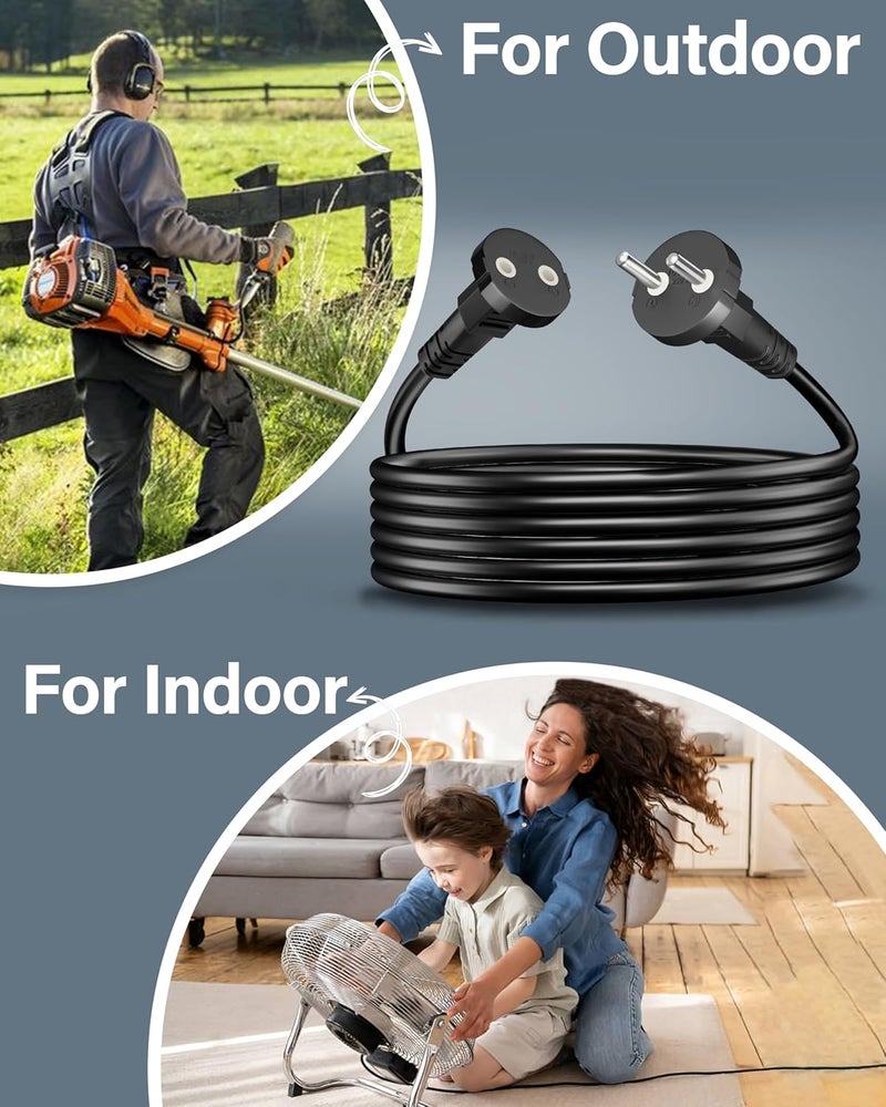 FEDUS 15m Long 18AWG Heavy Duty Male to Female 2 Pin Power Extension Cord Wire 10amp Indoor Outdoor Power Cord Extension Electrical Extender Power Cable for appliances Electronics and Power Tools - Image 5