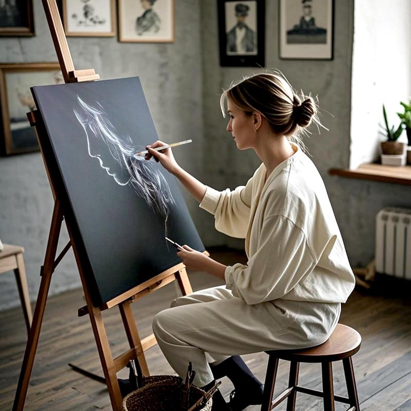 كالور مجموعة أقلام الكربون البيضاء من KALOUR، مكونة من 6 قطع، أقلام رسم بيضاء متخصصة للرسم والتخطيط والتظليل والخلط، مناسبة للمبتدئين والفنانين. - Image 5