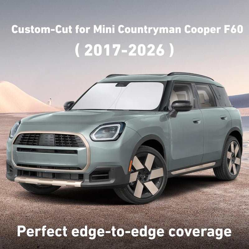 EcoNour Windshield Sunshade for Mini Country Man Cooper F60 2017-2024 2025 2026, Sun Visor for Front Windshield & Window Sun Shade Cover, UV Heat Blocker & Protector, Car Accessories - Image 2