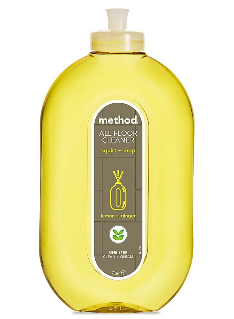 ميثود منظف ​​أرضيات متعدد الأسطح برائحة الليمون والزنجبيل، 739 مل، لإضفاء لمعانٍ براق