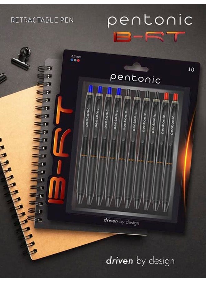 Pentonic Pentonic B-RT 0.7mm Retractable Ball Pen Blister Pack | Blue & Black Ink | Set of 10  - Image 3