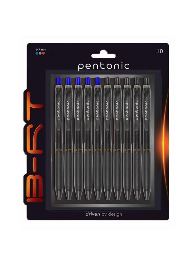 Pentonic Pentonic B-RT 0.7mm Retractable Ball Pen Blister Pack | Blue & Black Ink | Set of 10  - Image 2