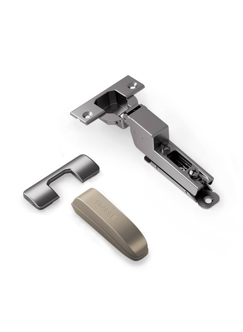 STARKE Pack of 2 Inset Soft Close Cabinet Wingless Hinge -Black Electroplated, 95 Degree Opening Angle, 16-25mm Application, Strong Hydraulic System - Gold Protective Cover & Screws included. - Image 2