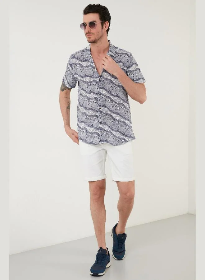 Buratti  Buratti Regular Fit Short Sleeve Apache Collar Patterned Shirt Men's SHIRT CF21S114293 for Men | Best Price UAE