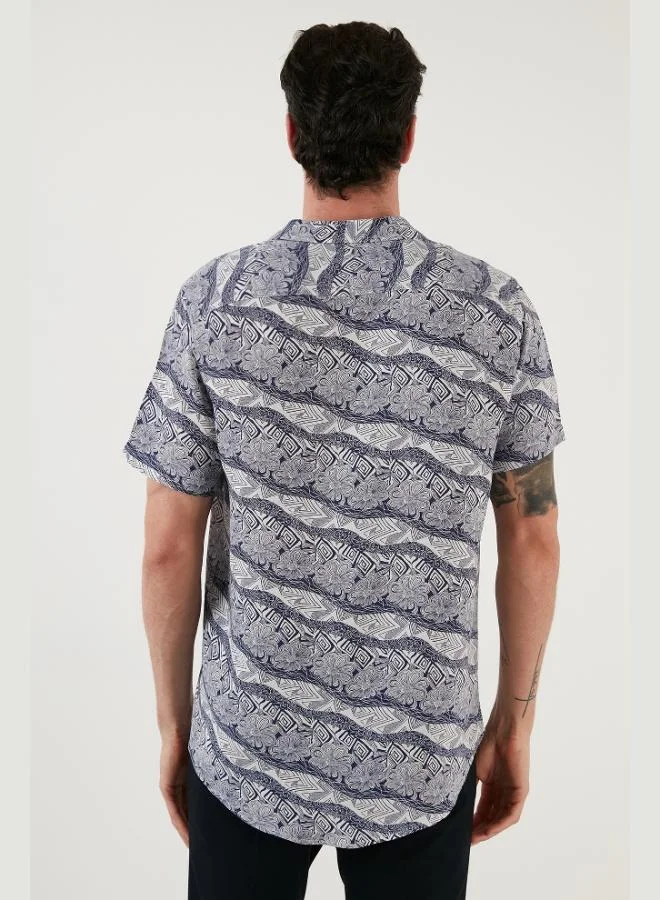 Buratti  Buratti Regular Fit Short Sleeve Apache Collar Patterned Shirt Men's SHIRT CF21S114293 for Men | Best Price UAE