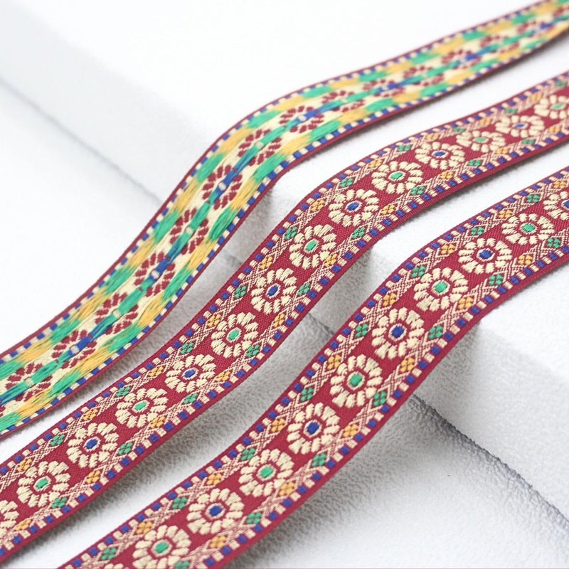 PEARLY JUN 7 Yards Siam Jacquard Ribbon Trim for Wewing Embroidered Ribbon Fabric Trim for Decorative Curtain DIY Sewing Crafting Embellishments Clothing Home Decor Gift Wrapping - Image 2