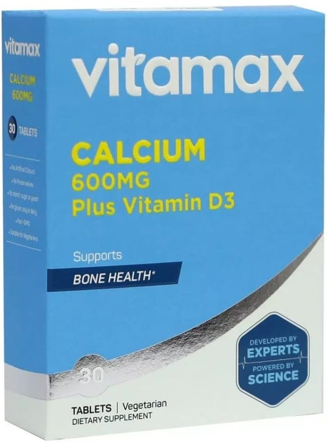 Vitamax Calcium 600Mg + Vitamin D3 400Iu (30 Tablets) - Image 1