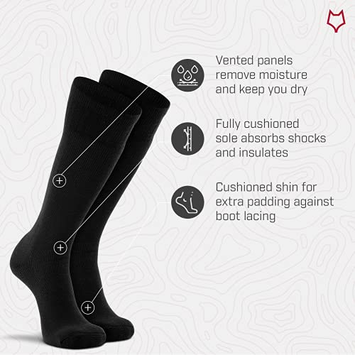 FOX RIVER FoxRiver Wick Dry Socks for Men, 3 Pack, Extra Cushioned Mid Calf Boot Socks for Stuffy Free, Super Comfy and Fresh Feet - Black - Medium (6078) - Image 3