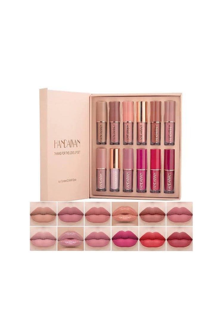 أوربانماك مجموعة أحمر شفاه سائل مطفي من أوربان ماك، 12 قطعة، مقاوم للماء ويدوم طويلاً - Image 1