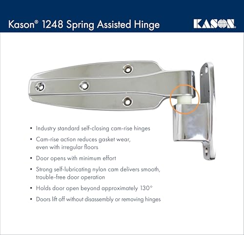 Kason 1248 Spring Assisted Hinge, 2 Inch Offset, Polished Chrome Finish, 11248000030 - Image 5