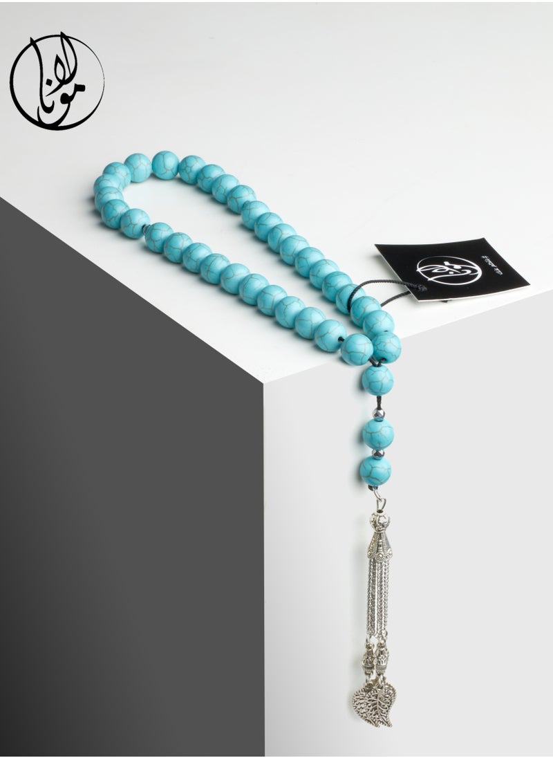 Mawlana - brayer beads Rosary Fayrouz Blue Size 33 Beads 10 Mm - Image 1