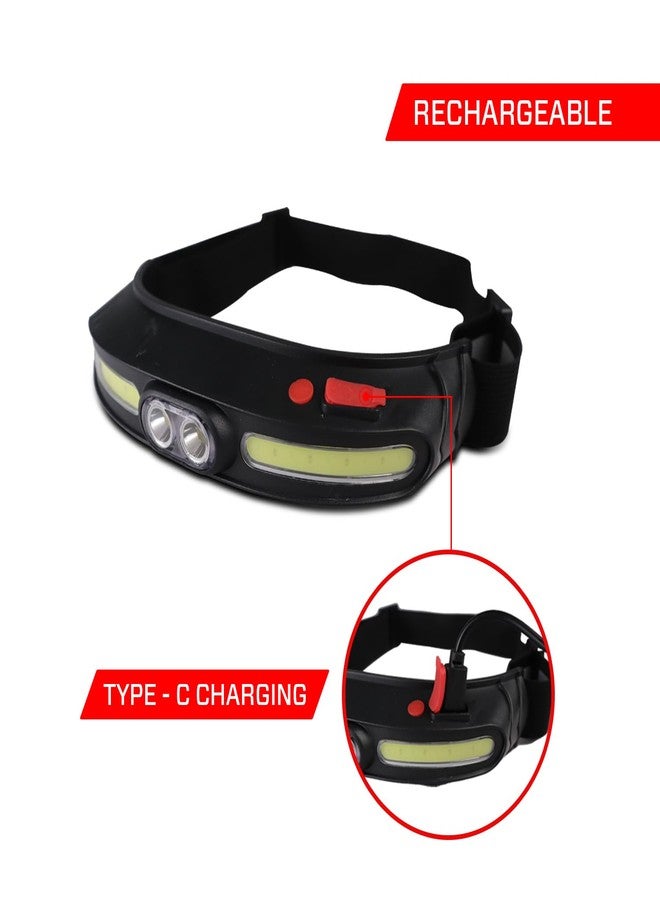 IBELL HL8245S Headlamp Torch with Headband, Rechargeable, LED with 5 Light Modes, Type C Charging, Light Weight, Super Bright & Long Range, for Cycling, Trekking, Camping (Black) - Image 3