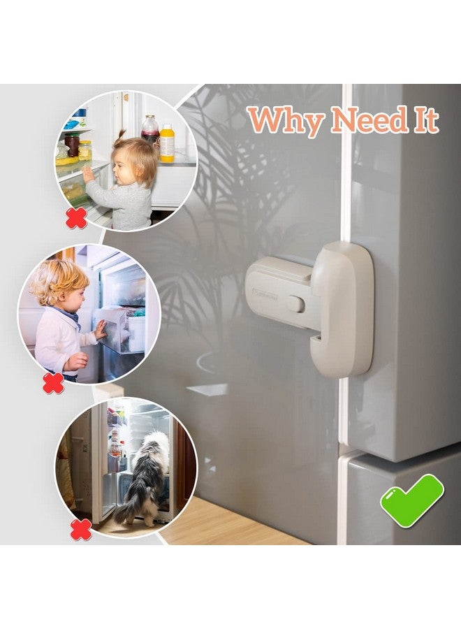 Eudemon EUDEMON 1 Pack Updated Child Proof Refrigerator/Fridge/Freezer Door Lock Apply to Max 1"(25mm) Sealing Strip for Toddlers and Kids, no Tools Need or Drill (Grey) - Image 3