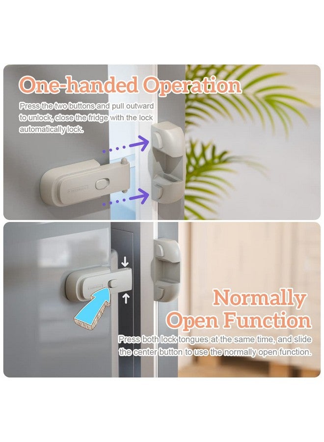 Eudemon EUDEMON 1 Pack Updated Child Proof Refrigerator/Fridge/Freezer Door Lock Apply to Max 1"(25mm) Sealing Strip for Toddlers and Kids, no Tools Need or Drill (Grey) - Image 2