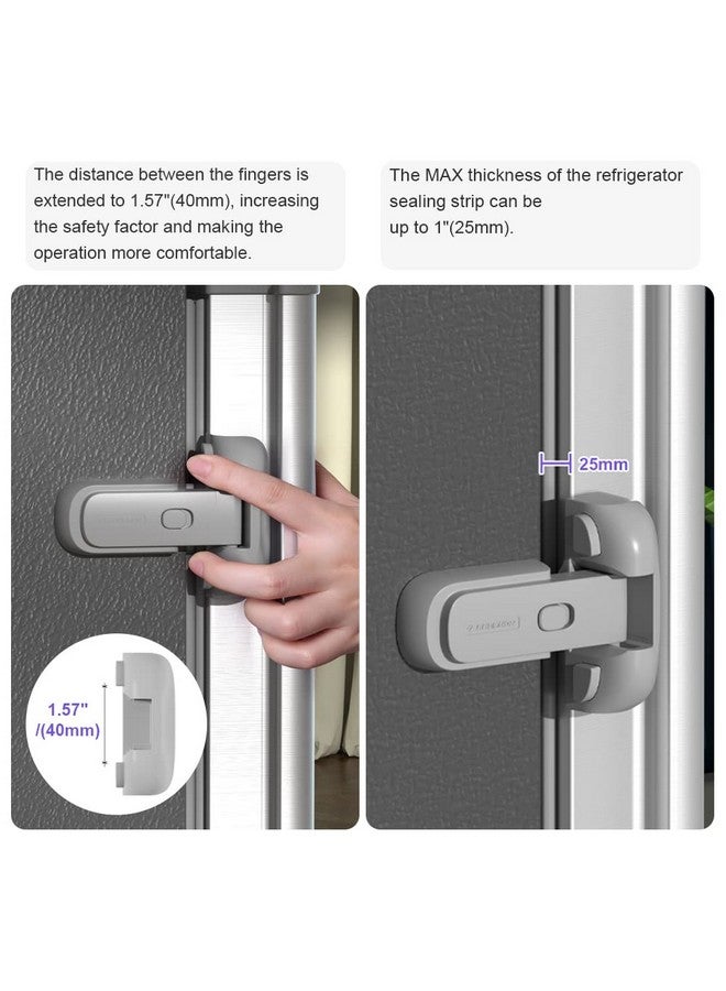 Eudemon EUDEMON 1 Pack Updated Child Proof Refrigerator/Fridge/Freezer Door Lock Apply to Max 1"(25mm) Sealing Strip for Toddlers and Kids, no Tools Need or Drill (Grey) - Image 5