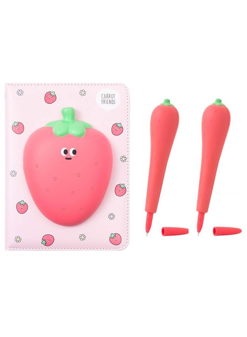 1Pcs Stress Relief Squishy Notebook with 2Pcs Squishy Pens Perfect Gift for Girls and Boys - Image 1