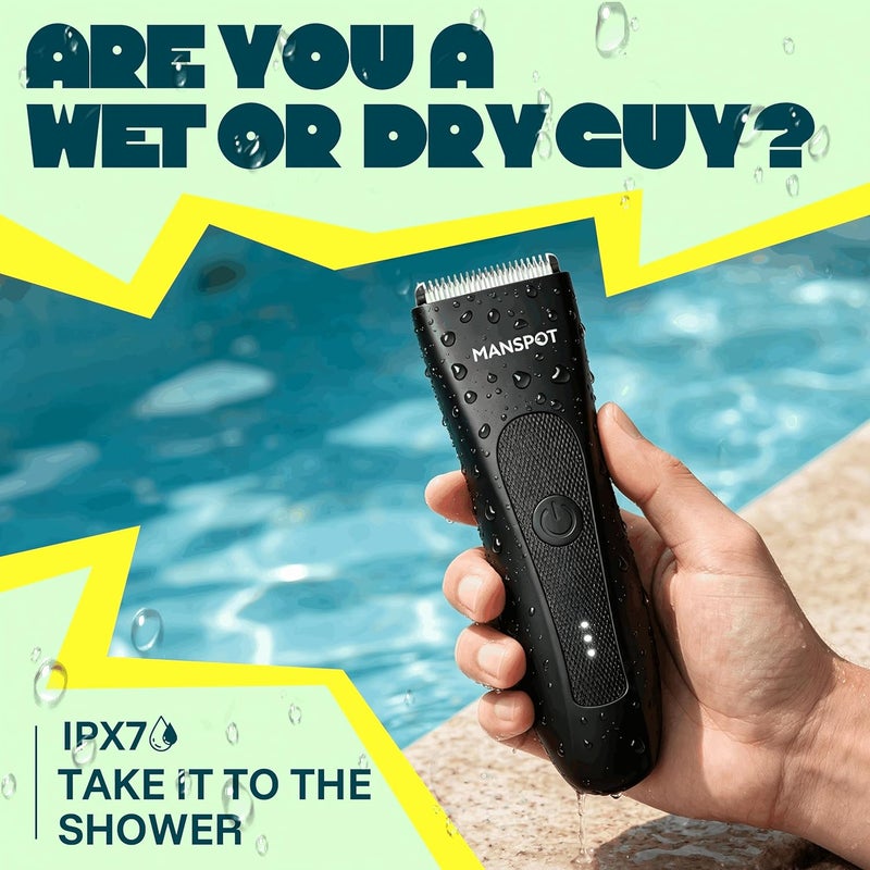 MANSPOT Electric Body Hair Trimmer Bikini Trimmer for Women, Pubic Hair Shaver for Women -Electric Hair Shaver Razors, Shaving Sets,with 3 Guards,Replaceable Hypoallergenic Ceramic Blade,Wet/Dry White - Image 5