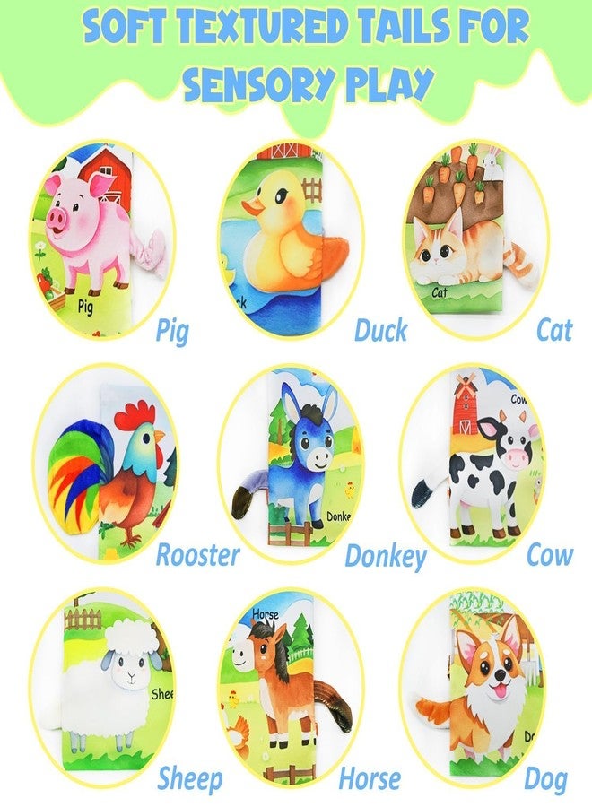 Kimicare Farm Crinkle Books for Babies with 10 Finger Puppets Set, Touch and Feel Cloth Soft Farm Animal Tail Baby Books 0-6 Months with Teething Toy, Infant Toys 6-12 Months, Baby Shower Birthday Gifts - Image 4