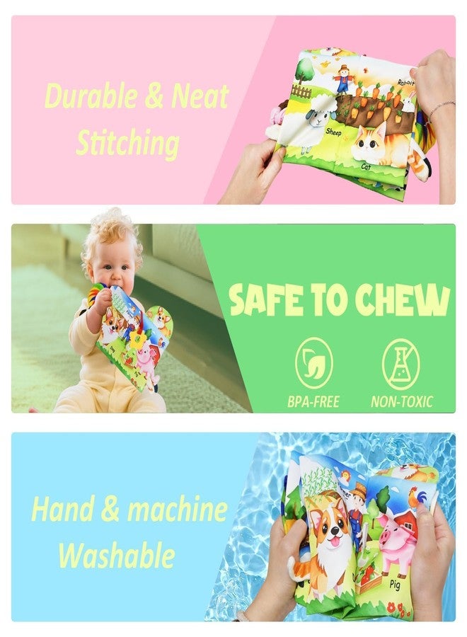 Kimicare Farm Crinkle Books for Babies with 10 Finger Puppets Set, Touch and Feel Cloth Soft Farm Animal Tail Baby Books 0-6 Months with Teething Toy, Infant Toys 6-12 Months, Baby Shower Birthday Gifts - Image 5
