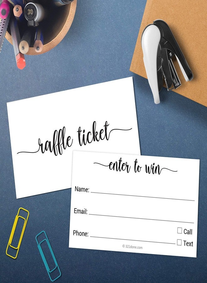 321Done Enter to Win Tickets (Set of 50) 3.5x2 Name, Phone Number, and Email, Raffle Tickets Entry Form for Contests, Drawings, Lotteries Prize Game, White - Image 3