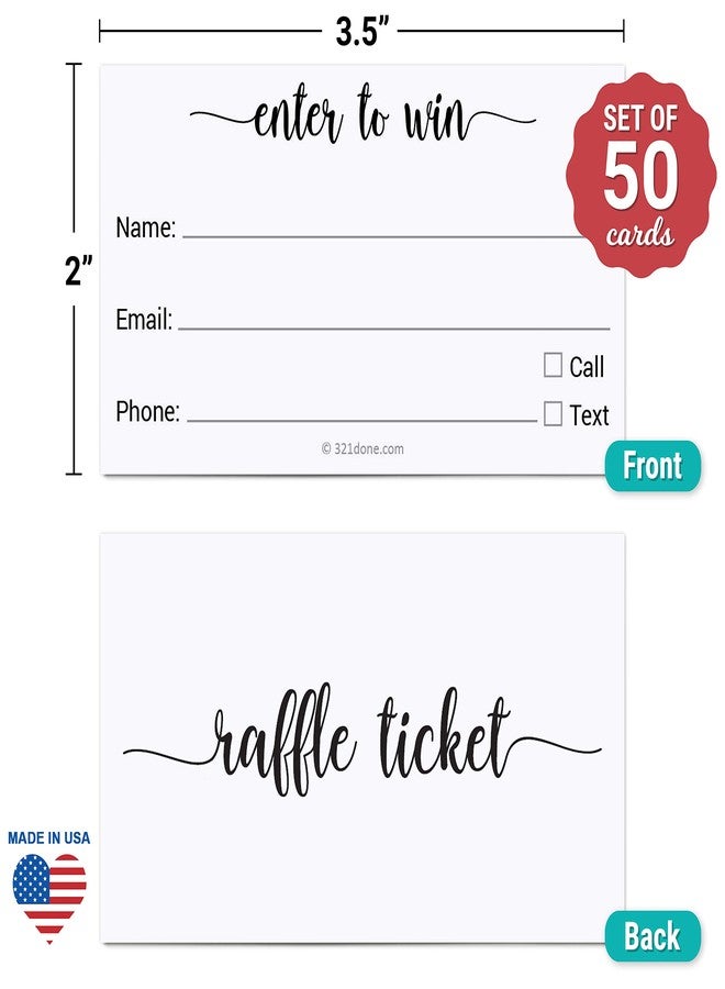 321Done Enter to Win Tickets (Set of 50) 3.5x2 Name, Phone Number, and Email, Raffle Tickets Entry Form for Contests, Drawings, Lotteries Prize Game, White - Image 2