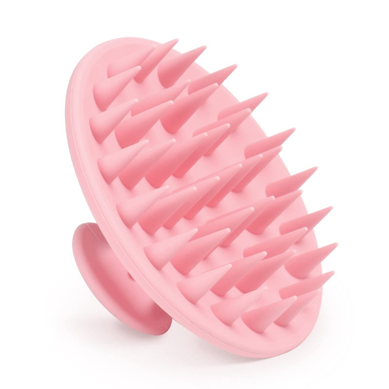 Meartchy Silicone Scalp Massager Shampoo Brush Scalp Brush for Hair Growth Dandruff Removal Hair Scrubber Scalp Stimulator Exfoliator Brush with Soft Bristles for Wet Dry Scalp Care Pink - Image 3