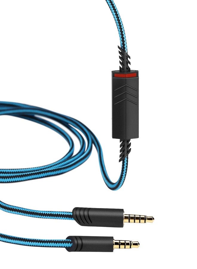 MQDITH Replacement Audio Cable Compatible with Astro A40 A40TR Gaming Headset, Inline Mute Wire and No Volume Control Cord(Blue) - Image 1
