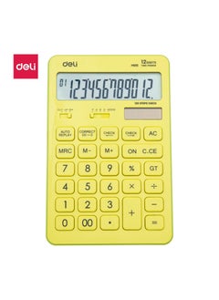 Deli Deli EM01551 RIO Desktop Calculator | 12 Digits | Solar & LR54 Battery Powered | 120-Step Check | Green | Ideal for Office & School Use (1PCS/Color Box)  - Image 1