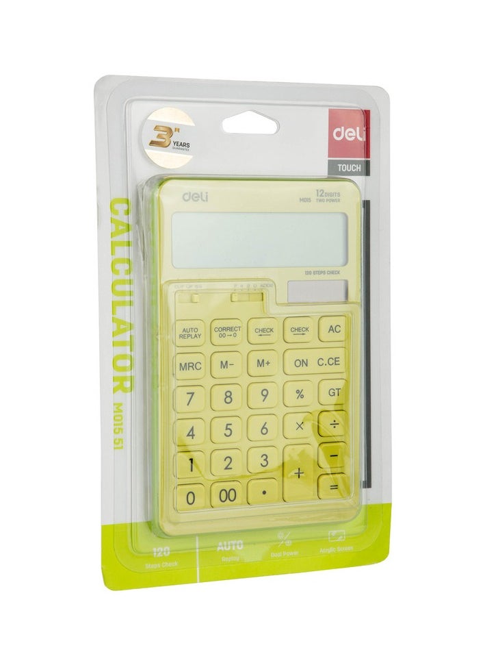 Deli Deli EM01551 RIO Desktop Calculator | 12 Digits | Solar & LR54 Battery Powered | 120-Step Check | Green | Ideal for Office & School Use (1PCS/Color Box)  - Image 5