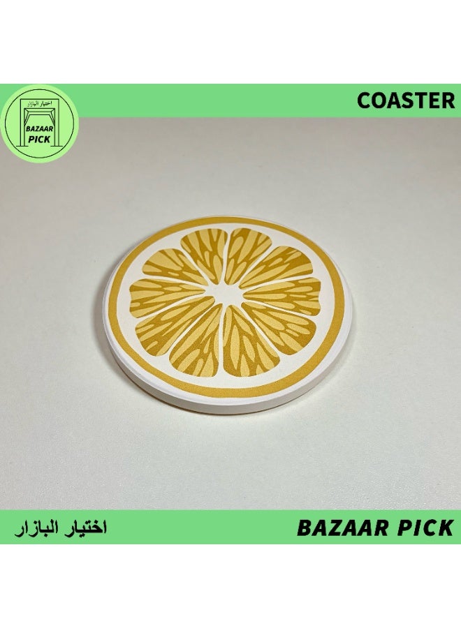 قواعد أكواب سيراميك ماصة للمياه بتصميم فواكه (9 سم) - كوستر دائري مع قاعدة فلين مانعة للانزلاق، لديكور المنزل والمكتب - Image 2