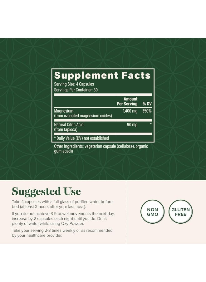 global healing center - Oxy-Powder Oxygen Based Safe And Natural Colon Cleanser And Relief From Occasional Constipation (120 Capsules) - Image 1