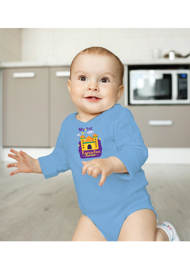 PRINTSHOP4ME My First Ramadan Kareem Outfit - Romper for Newborn Babies - Long Sleeve Cotton Baby Romper for Baby Boys and Girls - Celebrate Baby's First Ramadan  - Image 4