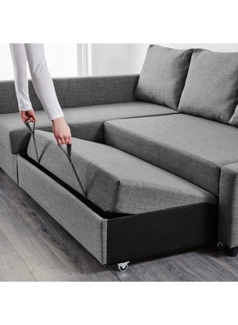 KUSTOMDECO Kustom Deco Convertible Sofa Cum Bed L-Shape Corner Sofa Plus Diwan Bed with Storage Box & Cushions for Living Room, Office & Studio Apartments Color (Grey)) - Image 3
