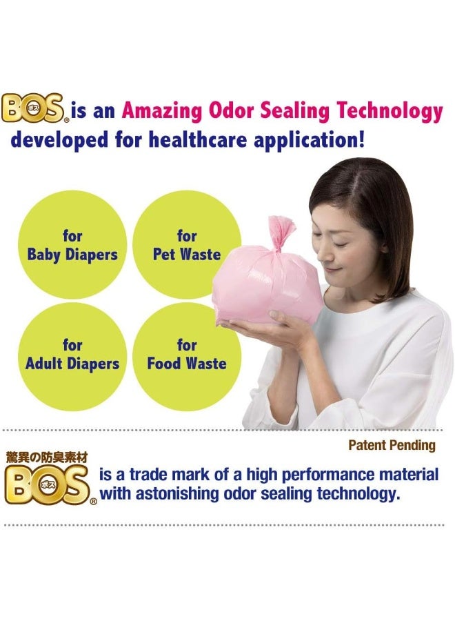 BOS Amazing Odor Sealing Baby Diaper Disposal Bags - Durable and Unscented [Size: M, Color: Pink] (90 count, Pack of 2) (180 Bags) - Image 5