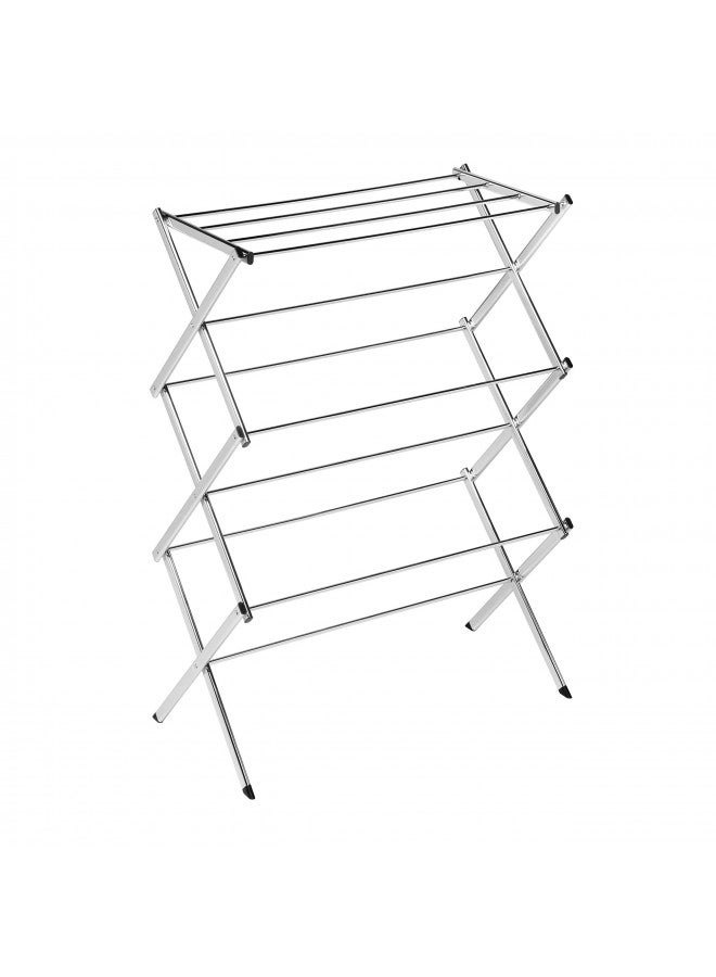 Honey Can Do Honey-Can-Do Commercial Accordion Wood Drying Rack, Chrome, for Storage - Image 1