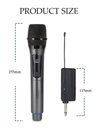 2Pcs Wireless Microphone，Hand Microphone，Rechargeable Microphone，Professional Cordless Microphone，Used for Karaoke Nights and Family Gatherings DJ,Meeting，Grey - view 2