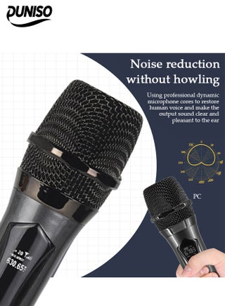 2Pcs Wireless Microphone，Hand Microphone，Rechargeable Microphone，Professional Cordless Microphone，Used for Karaoke Nights and Family Gatherings DJ,Meeting，Grey - view 5