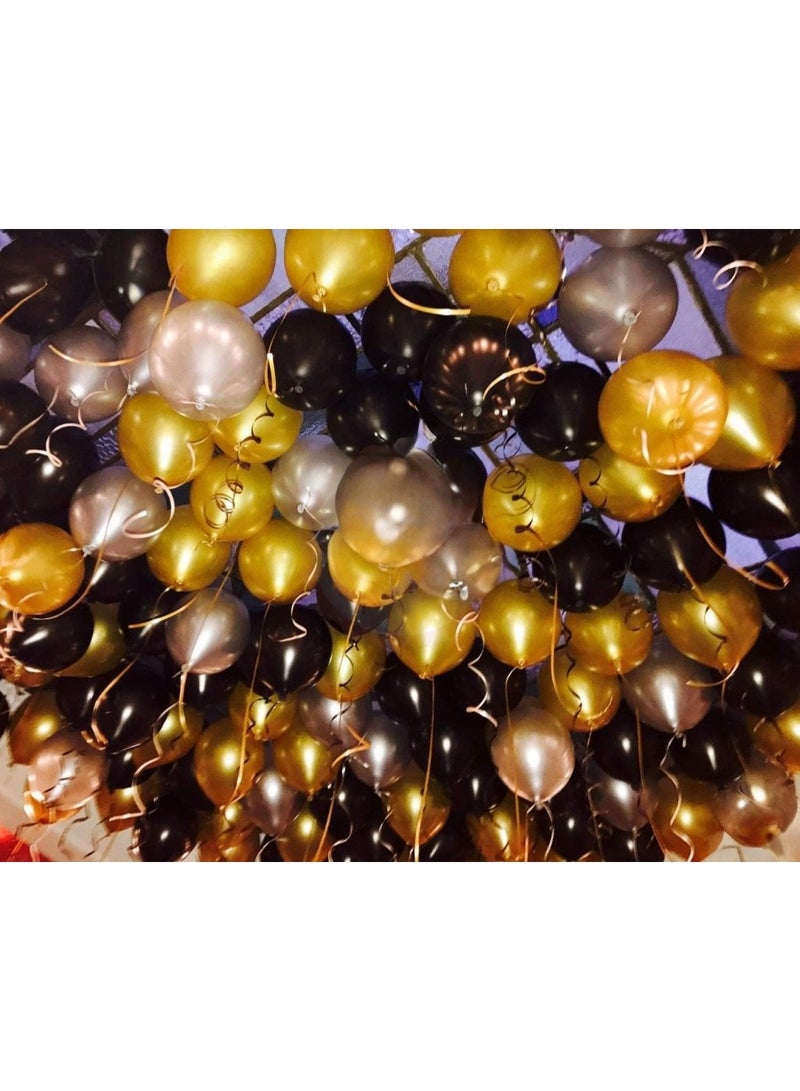 Golden Happy Birthday Letters Foil Balloon Set Decoration Combo with 51 Pcs Black and Gold Metallic Balloon - Image 5