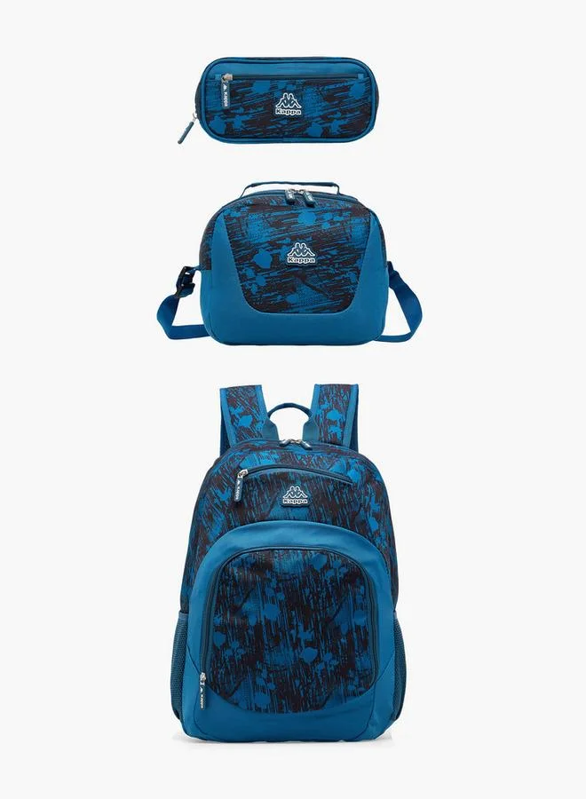Kappa Abstract Print 3-Piece School Backpack Set For Kids 13 Years+ With Lunch Bag