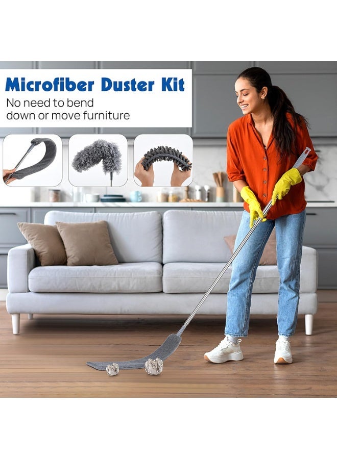 Bukela Dusters for Cleaning, Feather Duster Set, 10PCS Duster with Extension Pole Up to 100'' - Extendable, Bendable, and Washable for Ceilings, Chandeliers, and Furniture - Image 4