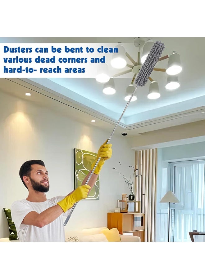 Bukela Dusters for Cleaning, Feather Duster Set, 10PCS Duster with Extension Pole Up to 100'' - Extendable, Bendable, and Washable for Ceilings, Chandeliers, and Furniture - Image 3