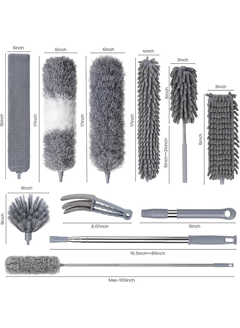 Bukela Dusters for Cleaning, Feather Duster Set, 10PCS Duster with Extension Pole Up to 100'' - Extendable, Bendable, and Washable for Ceilings, Chandeliers, and Furniture - Image 5