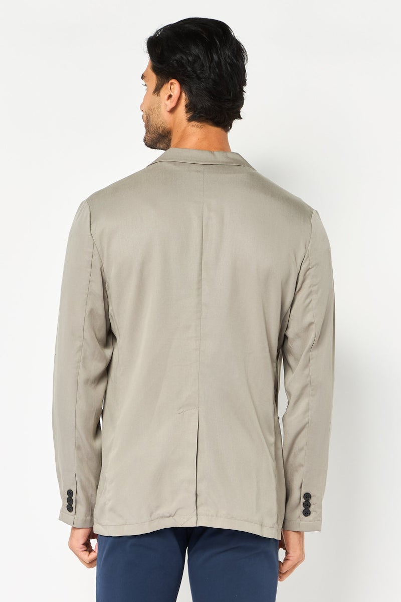 SELECTED Men Regular Fit Solid Long Sleeve Casual Blazer, Grey - Image 3