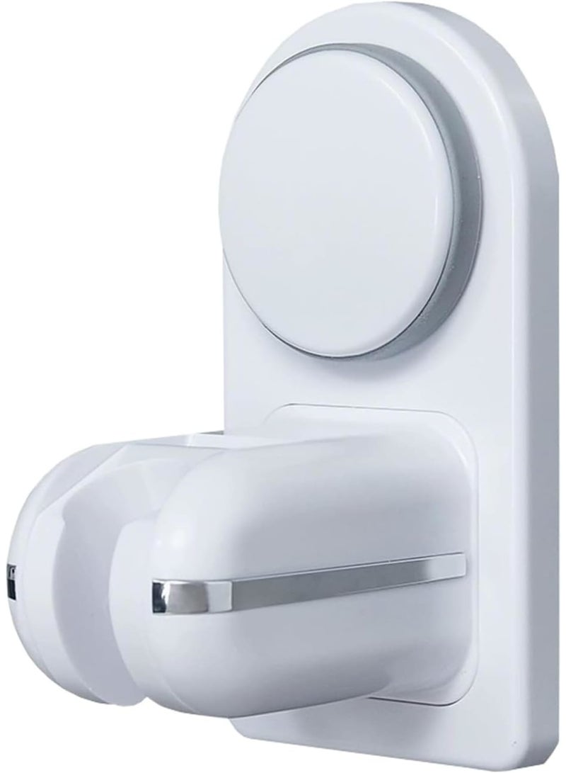 SOLARAE Shower Head Holder, Adjustable Suction Shower Head Holder, Shower Wand Bracket Shower Wall Mount Holder, Adjustable Shower Base, Punch Free, White - Image 1