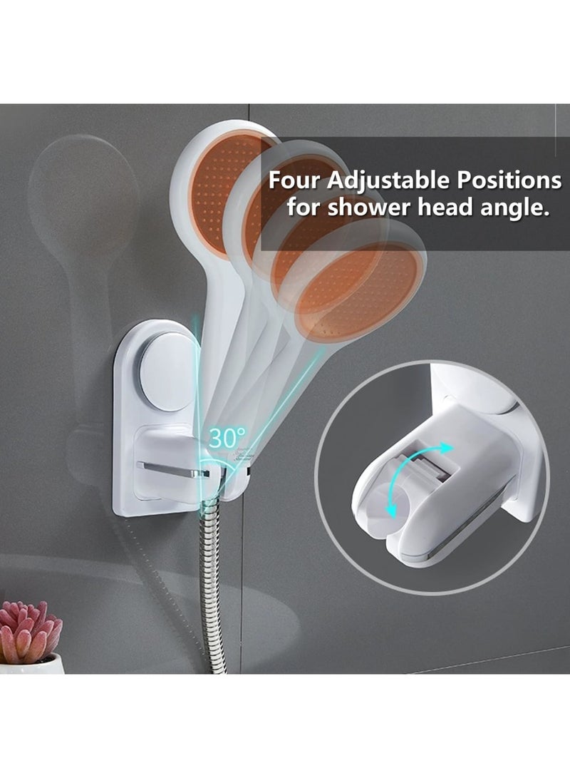 SOLARAE Shower Head Holder, Adjustable Suction Shower Head Holder, Shower Wand Bracket Shower Wall Mount Holder, Adjustable Shower Base, Punch Free, White - Image 3